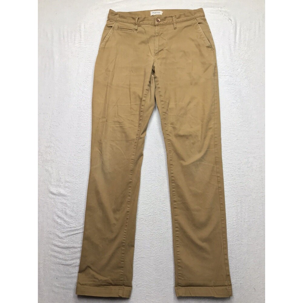 TAYLOR STITCH Democratic Pans Men 32x34 Tan Organic Cotton Stretch Slim Chino